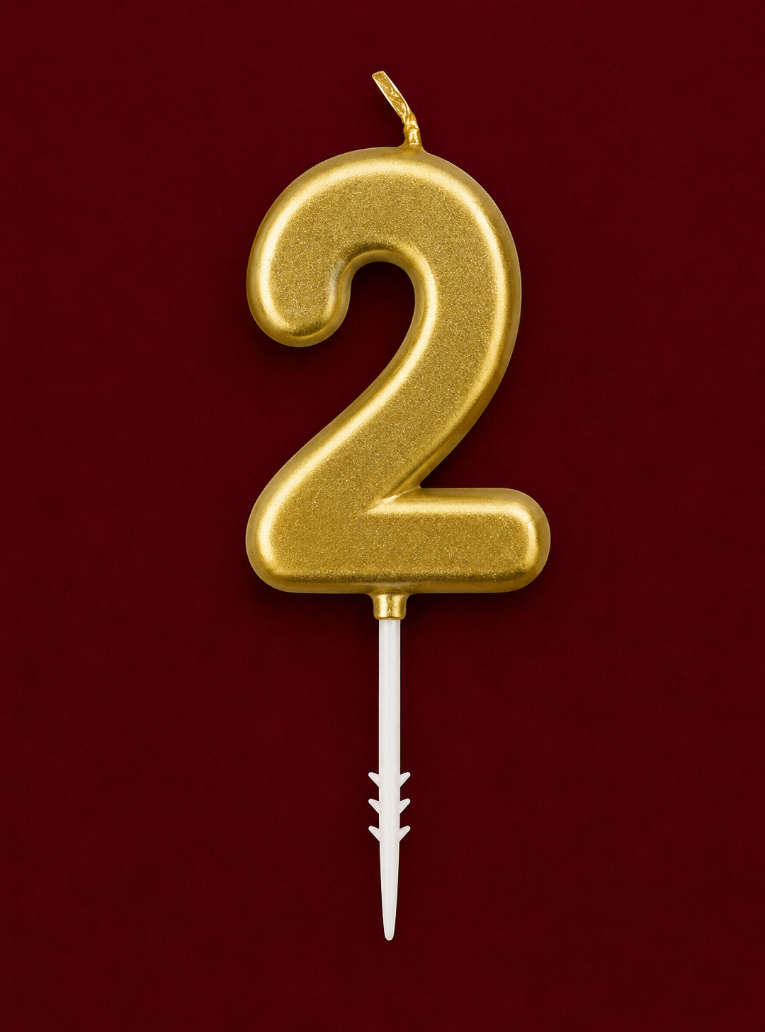 Gold Number Birthday Candle – Metallic Cake Candle