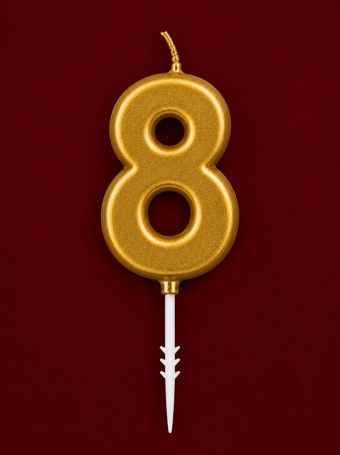 Gold Number Birthday Candle – Metallic Cake Candle
