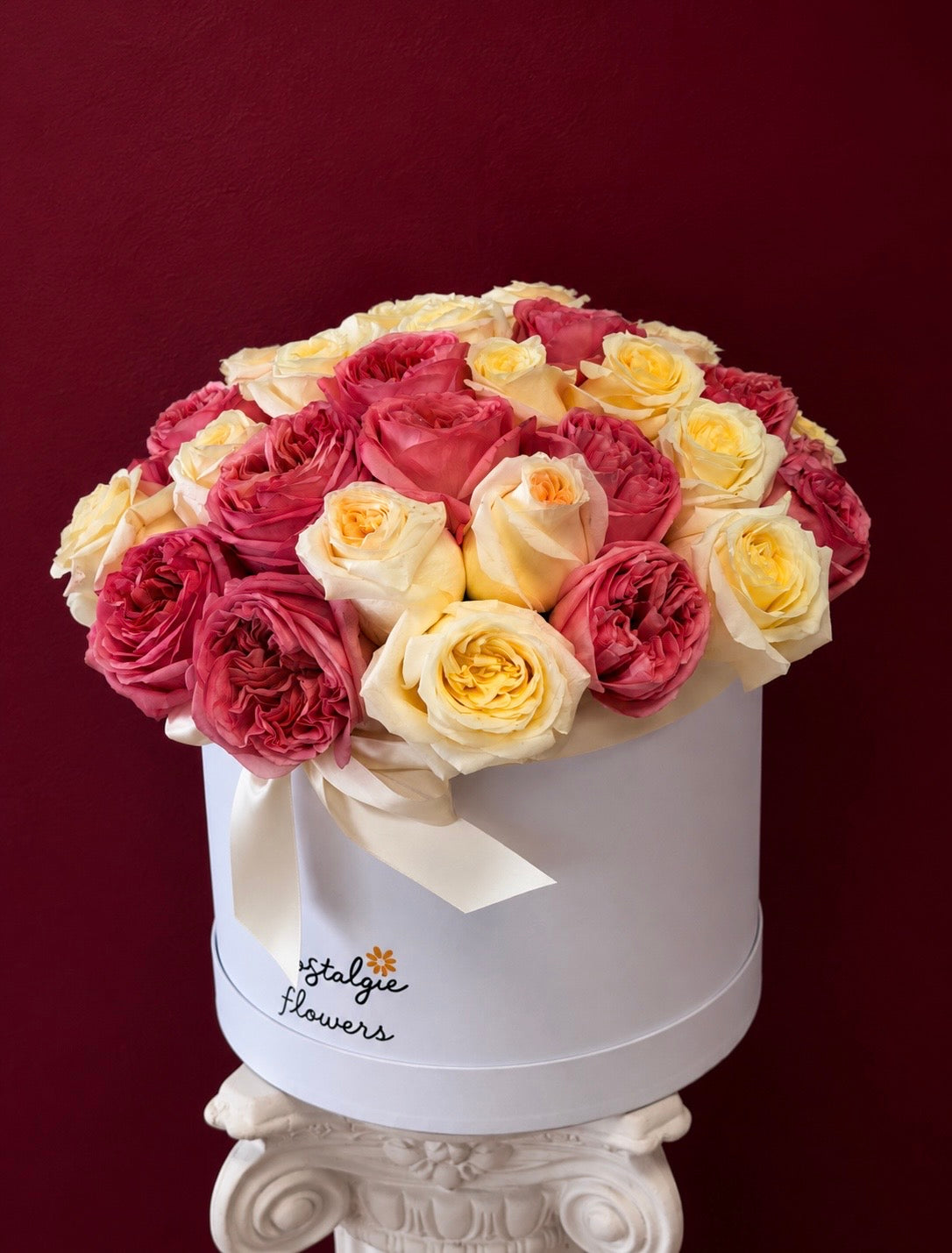Ivory & Blush Rose Couture Box Nostalgie Flowers