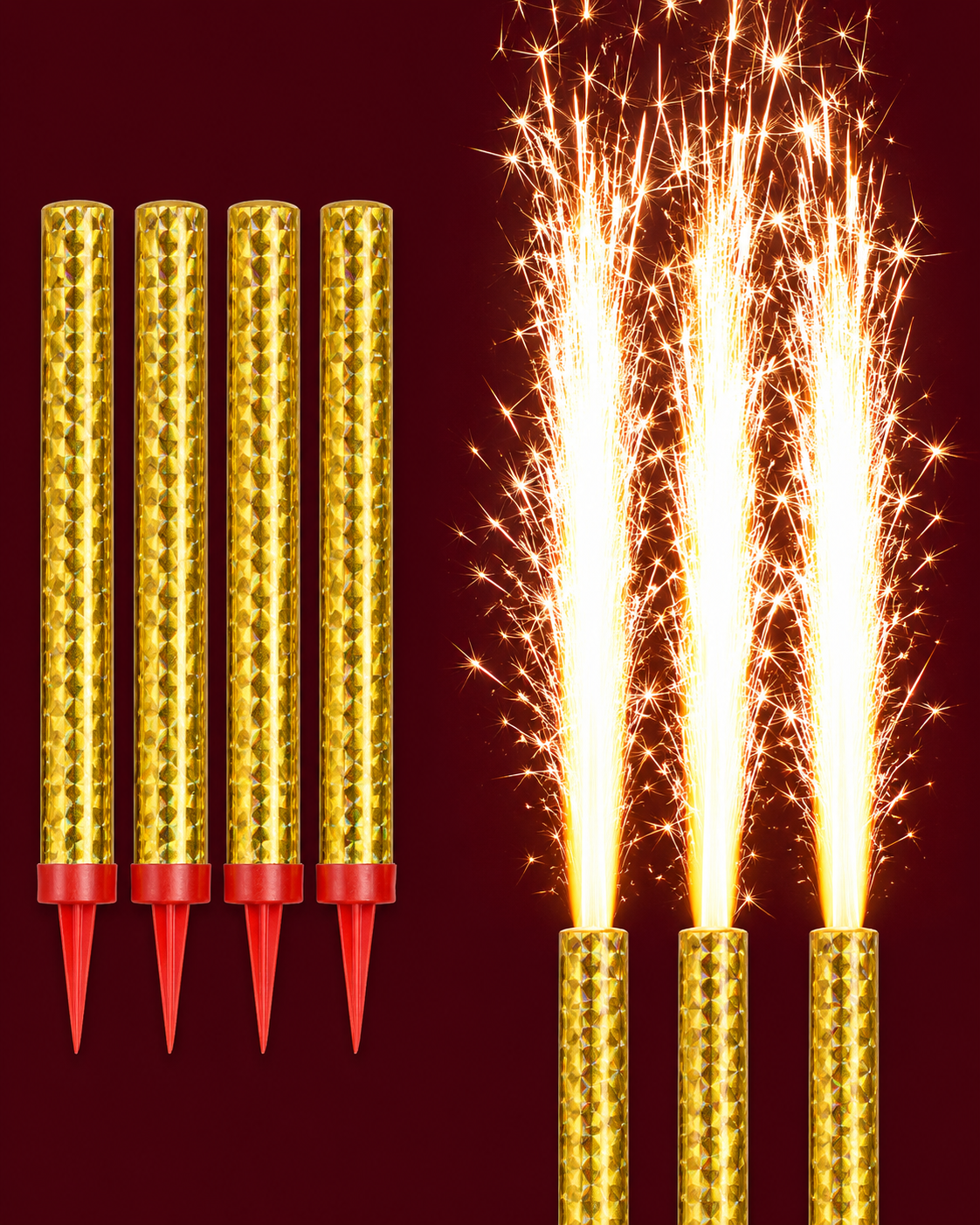 Big Birthday Cake Sparklers – 4 Pack | Cake & Bottle Celebration Sparklers