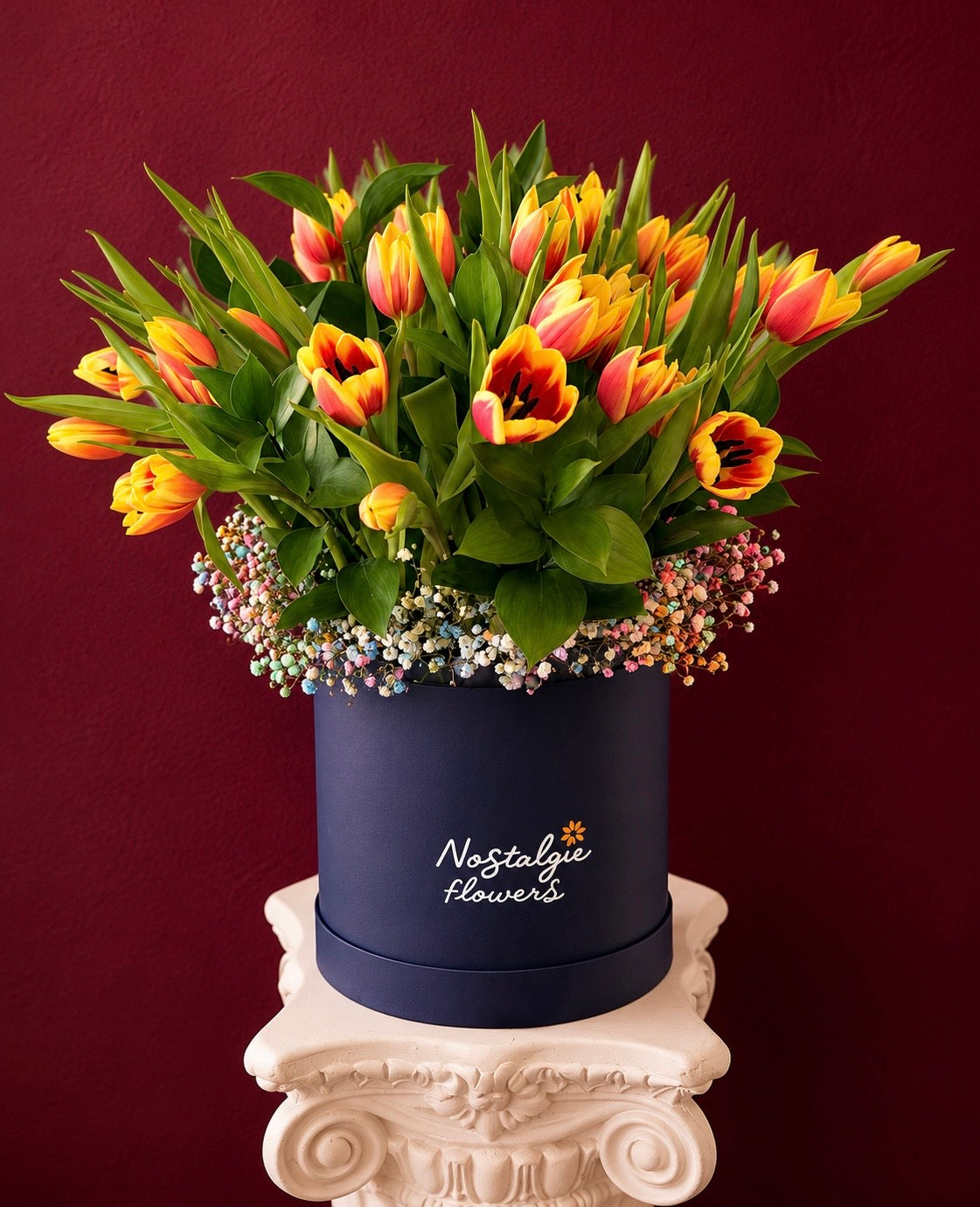 Sunset Tulip Elegance Hat Box Nostalgie Flowers