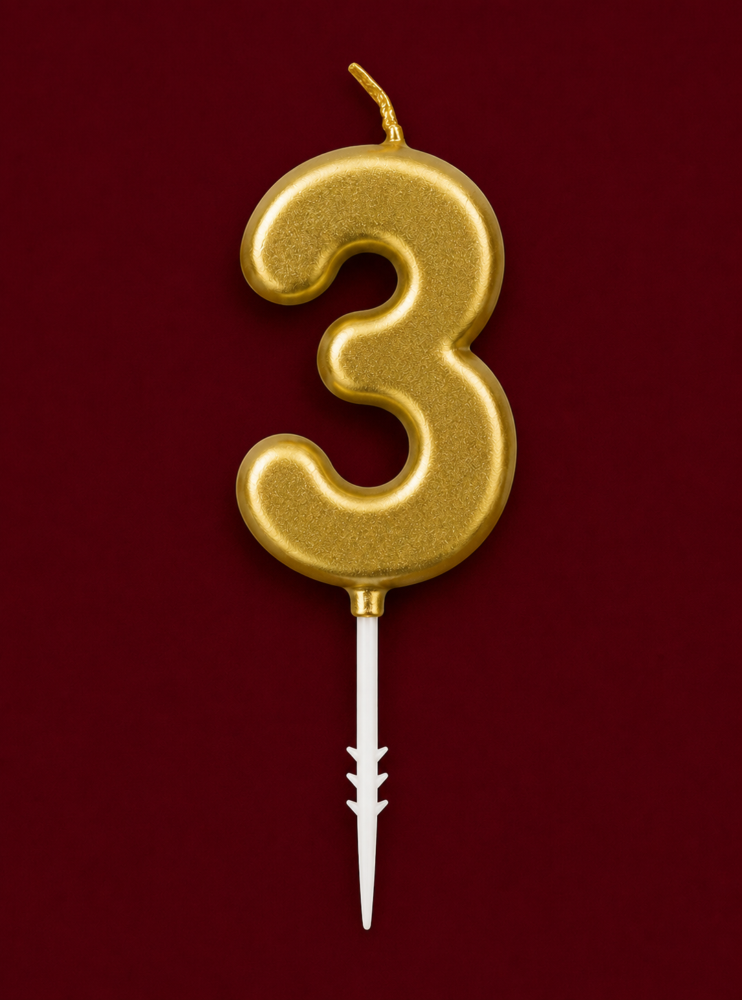 Gold Number Birthday Candle – Metallic Cake Candle