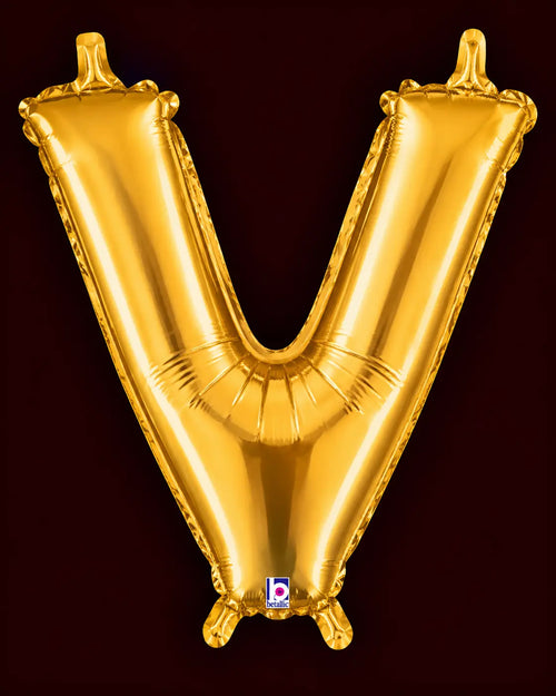 14" Letter V Air-Filled Balloon Nostalgie Flowers