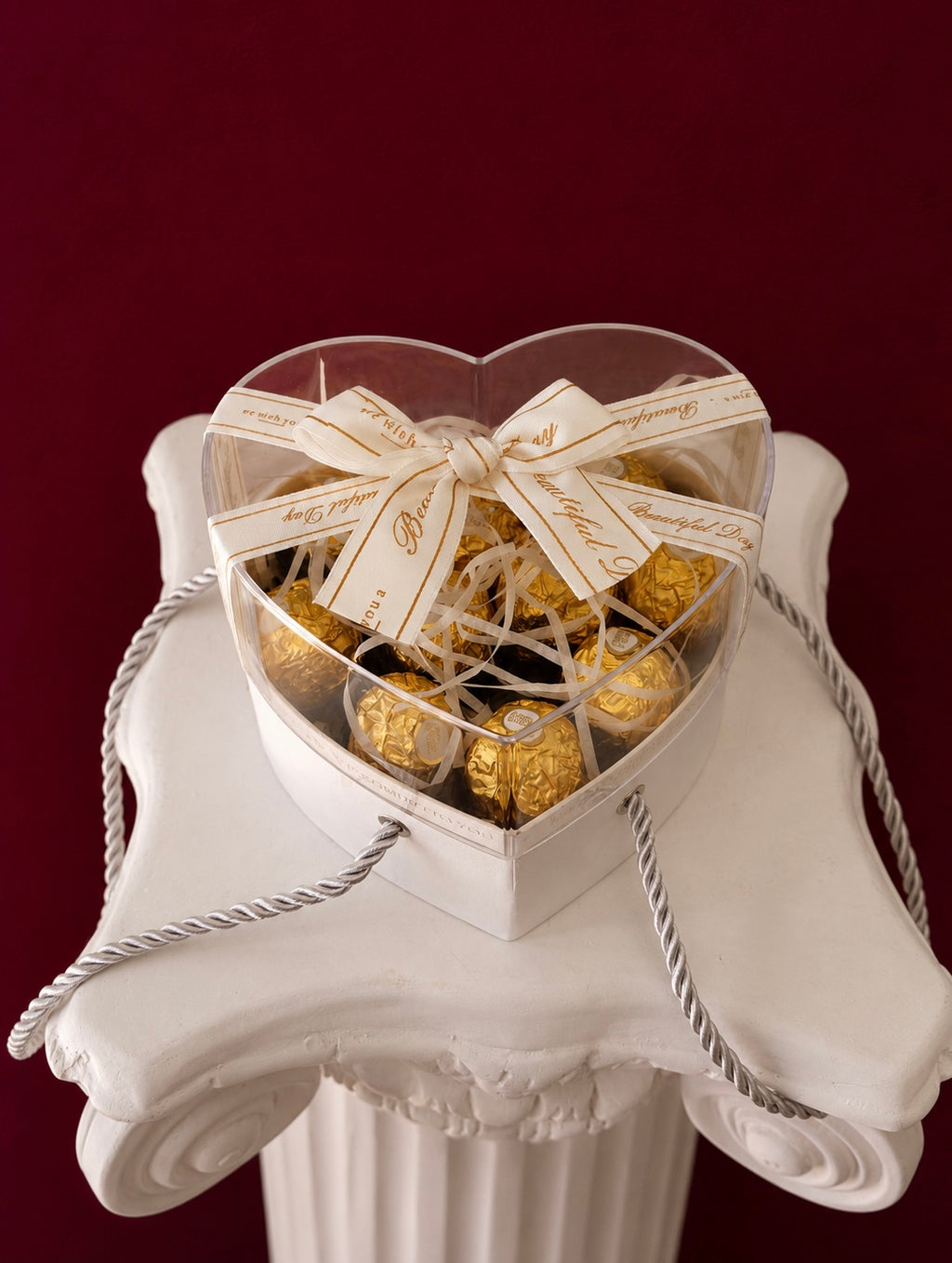 Ivory Heart Chocolate Gift Box Nostalgie Flowers