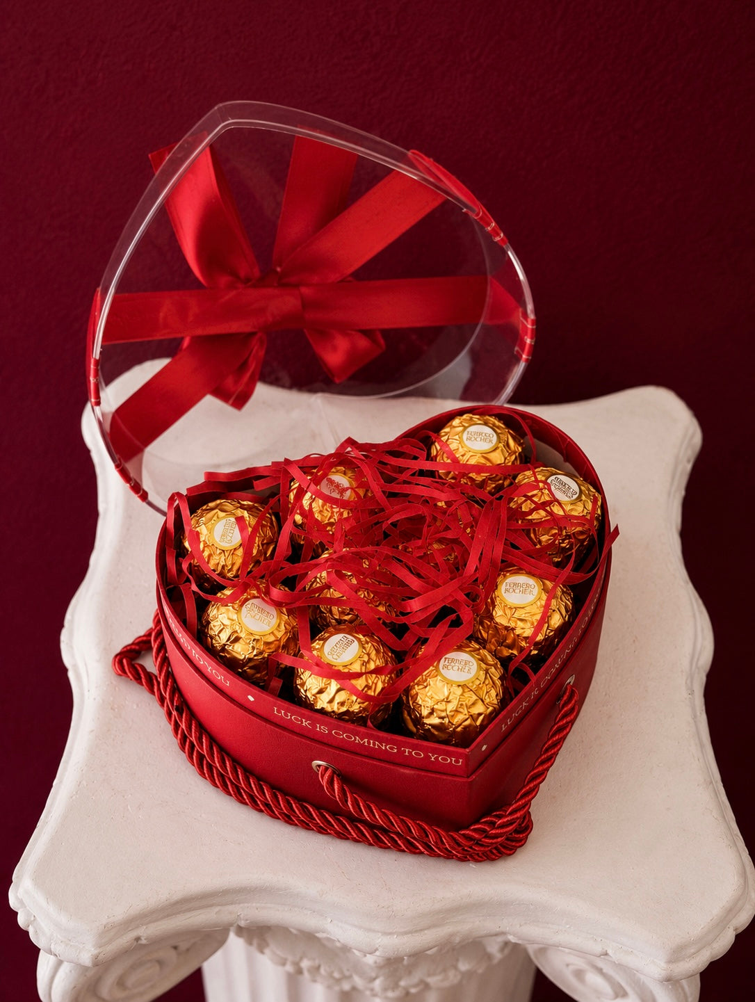 Luxury Heart Chocolate Gift Box Nostalgie Flowers