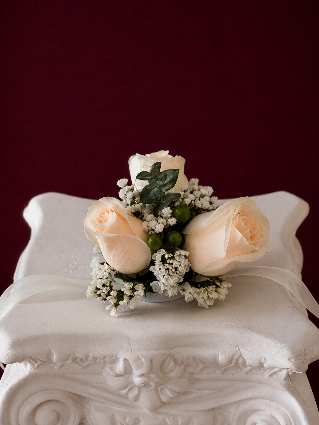 Luxury White Rose Corsage
