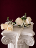 White Rose Corsage & Boutonniere Set
