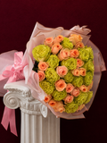 Peach & Pistachio Rose Bouquet