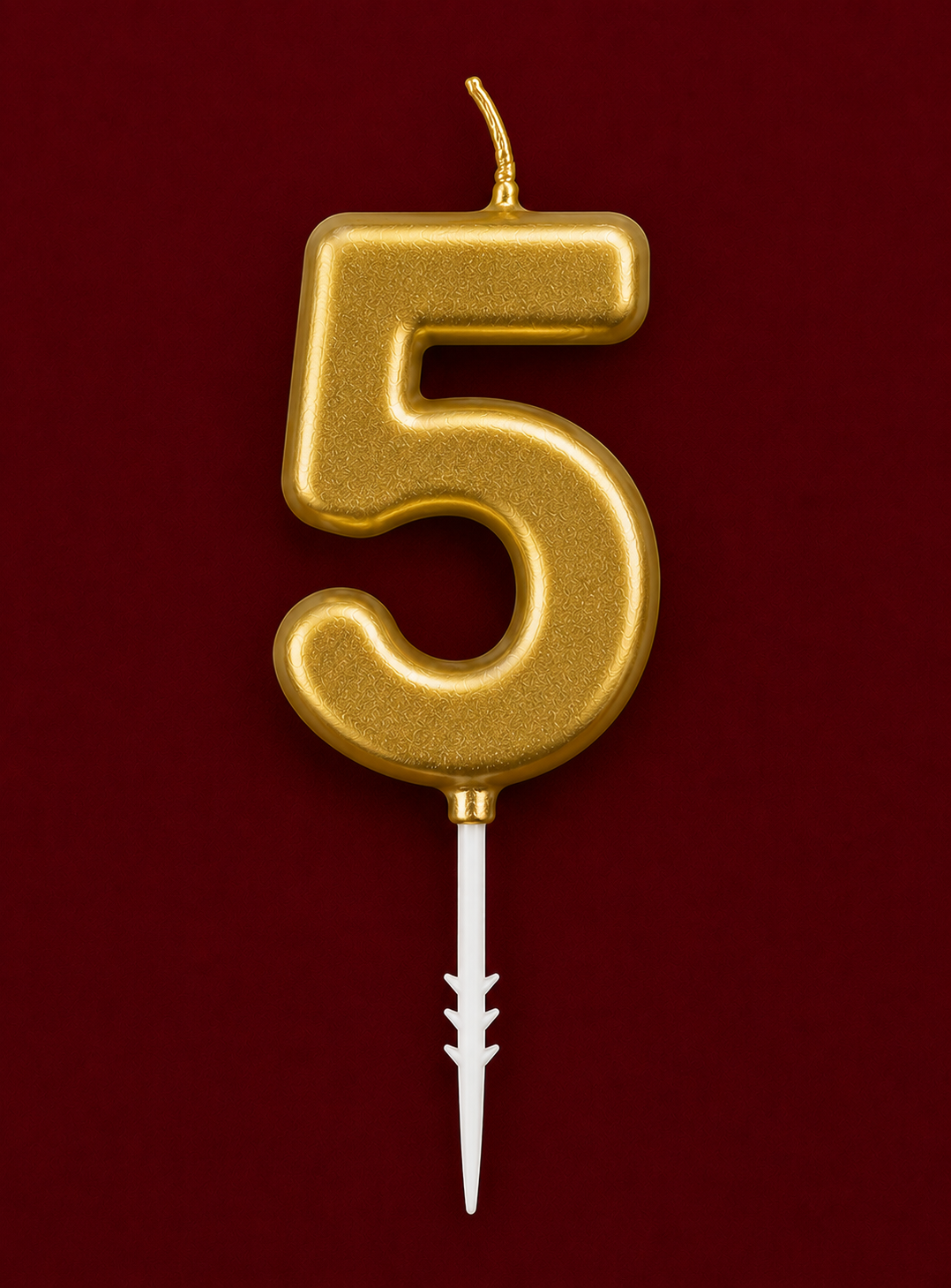 Gold Number Birthday Candle – Metallic Cake Candle
