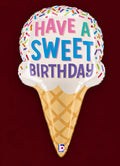 28" Sweet Birthday Ice Cream Cone Foil Balloon – Birthday Party Decoration Nostalgie Flowers