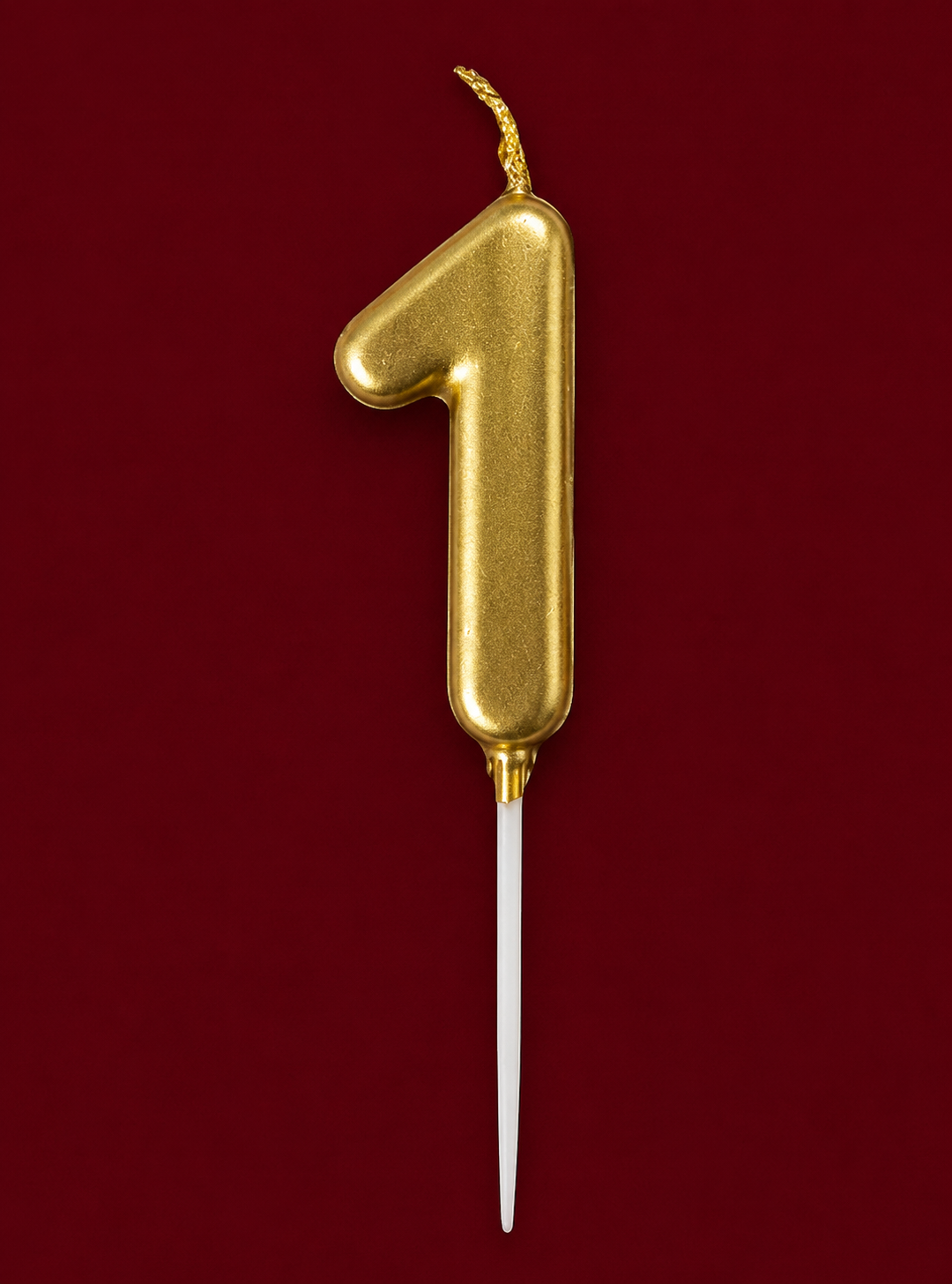 Gold Number Birthday Candle – Metallic Cake Candle