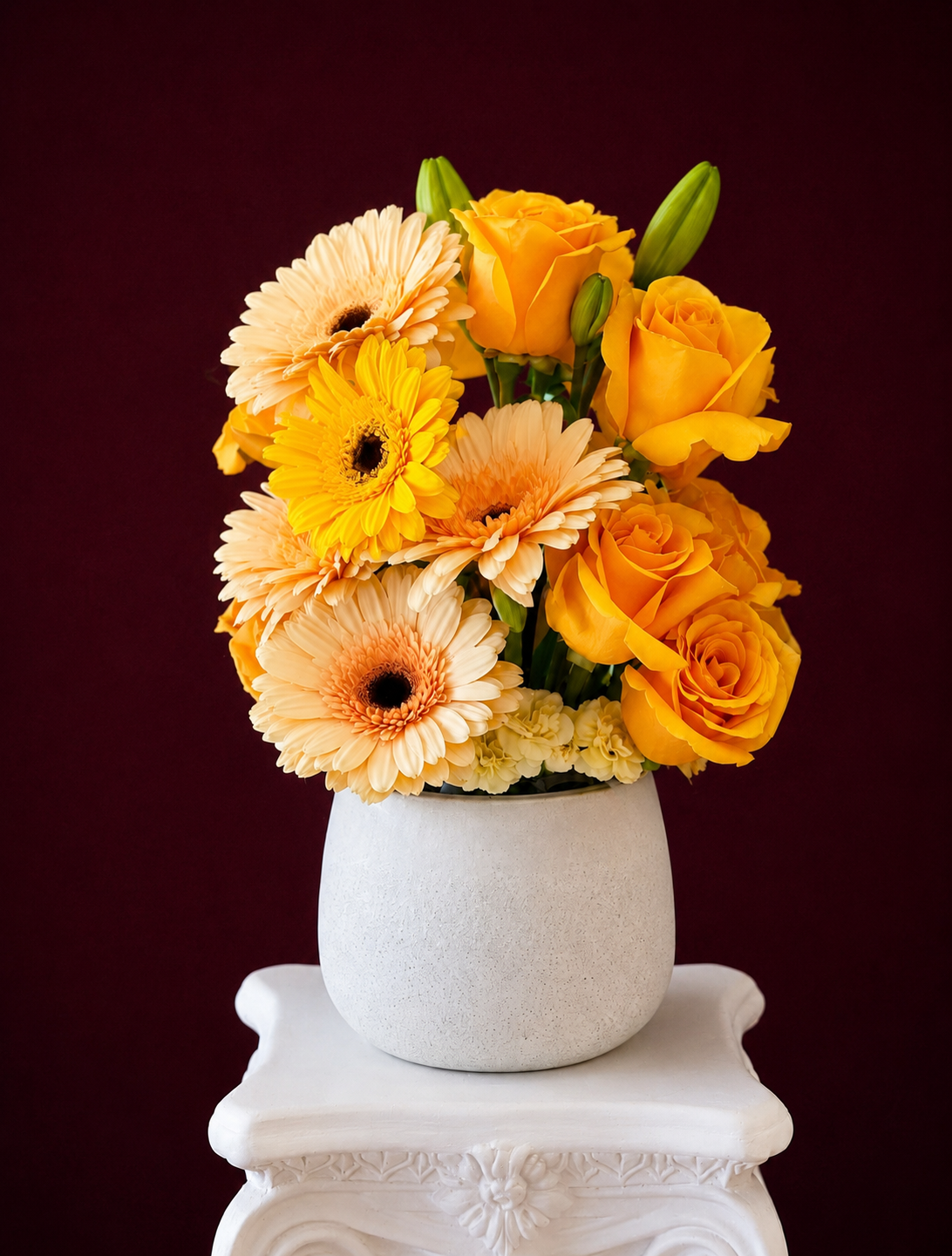 Golden Sunshine Rose & Gerbera Arrangement