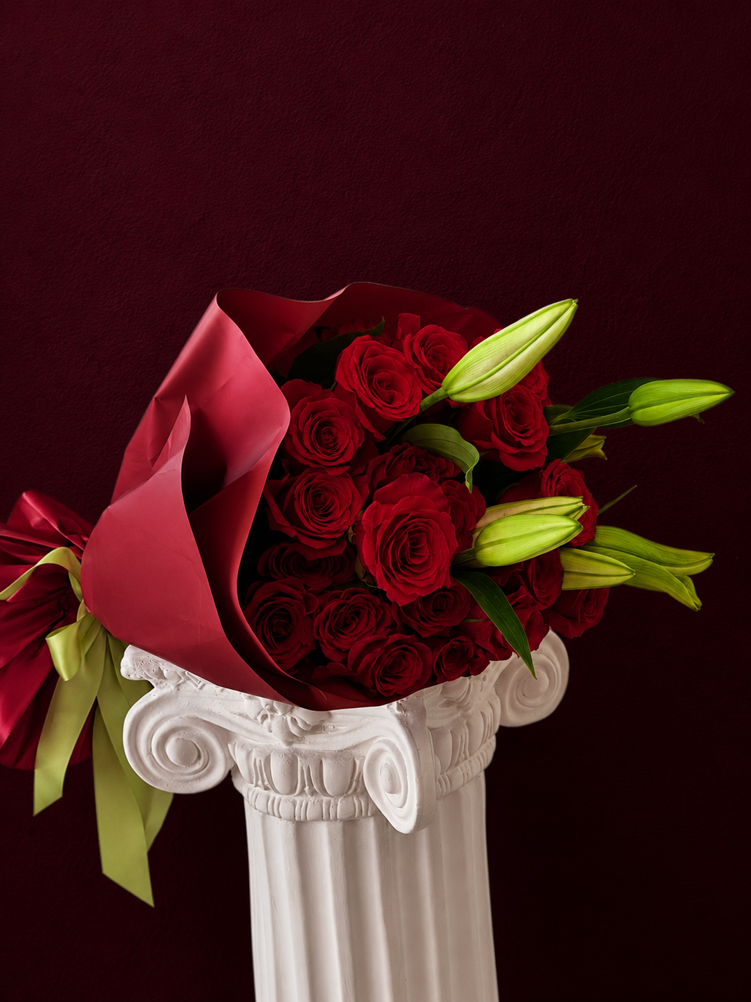 Crimson Lily Rose Bouquet